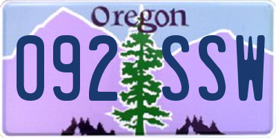 OR license plate 092SSW
