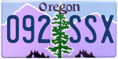 OR license plate 092SSX