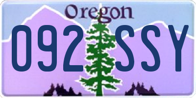 OR license plate 092SSY