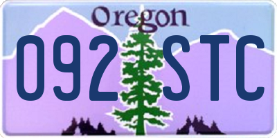 OR license plate 092STC