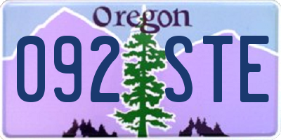OR license plate 092STE