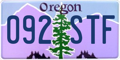 OR license plate 092STF
