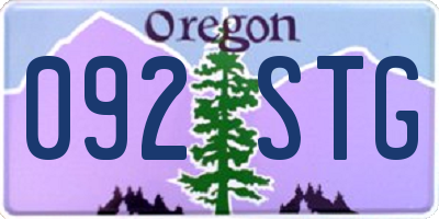 OR license plate 092STG