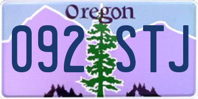OR license plate 092STJ