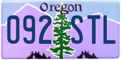 OR license plate 092STL