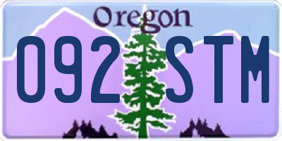 OR license plate 092STM