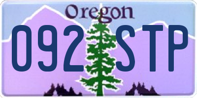 OR license plate 092STP