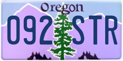 OR license plate 092STR