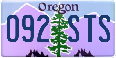 OR license plate 092STS