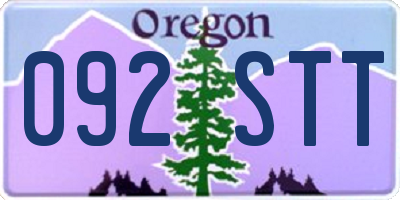 OR license plate 092STT