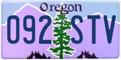 OR license plate 092STV