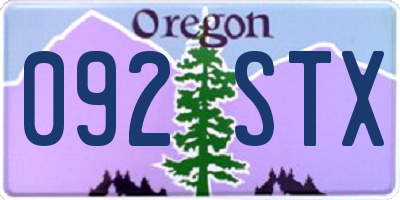 OR license plate 092STX