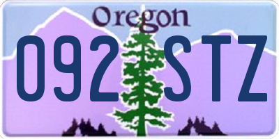 OR license plate 092STZ