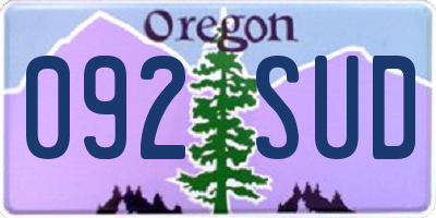 OR license plate 092SUD
