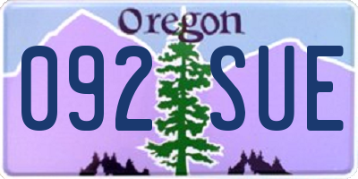 OR license plate 092SUE