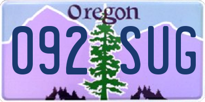 OR license plate 092SUG