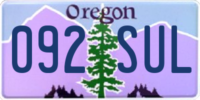 OR license plate 092SUL