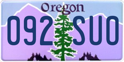 OR license plate 092SUO