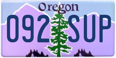 OR license plate 092SUP