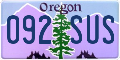 OR license plate 092SUS