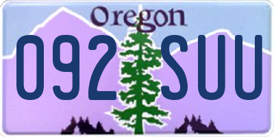 OR license plate 092SUU