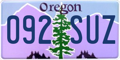 OR license plate 092SUZ