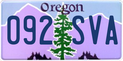 OR license plate 092SVA