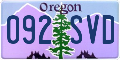 OR license plate 092SVD