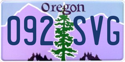 OR license plate 092SVG