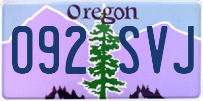 OR license plate 092SVJ