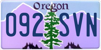 OR license plate 092SVN
