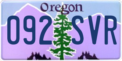 OR license plate 092SVR