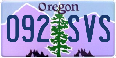 OR license plate 092SVS