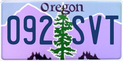 OR license plate 092SVT