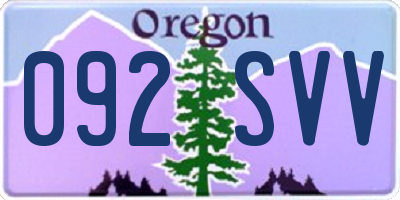 OR license plate 092SVV