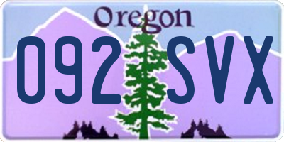 OR license plate 092SVX