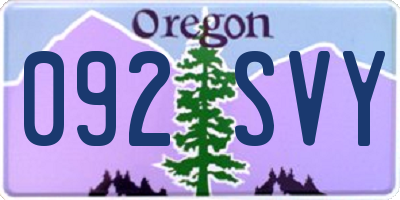 OR license plate 092SVY