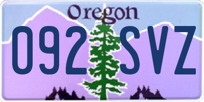 OR license plate 092SVZ