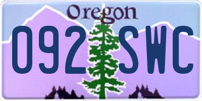 OR license plate 092SWC