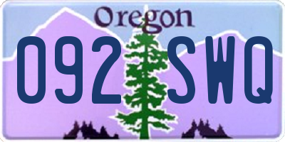 OR license plate 092SWQ