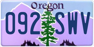 OR license plate 092SWV