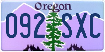 OR license plate 092SXC