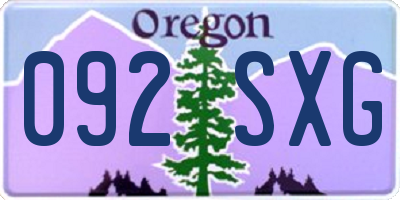 OR license plate 092SXG