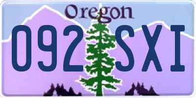 OR license plate 092SXI