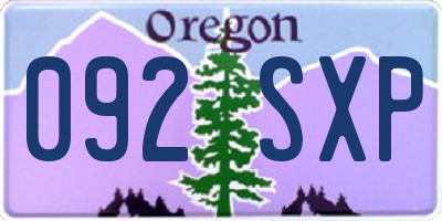 OR license plate 092SXP