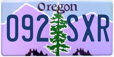 OR license plate 092SXR