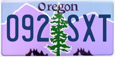 OR license plate 092SXT