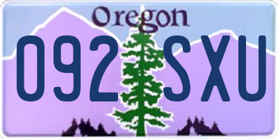 OR license plate 092SXU