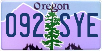 OR license plate 092SYE