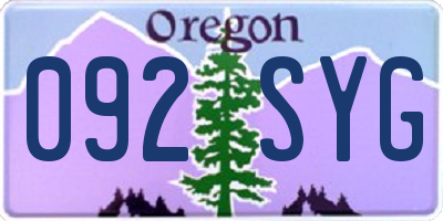OR license plate 092SYG